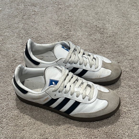 adidas Shoes - adidas White Sneakers with Black Stripes